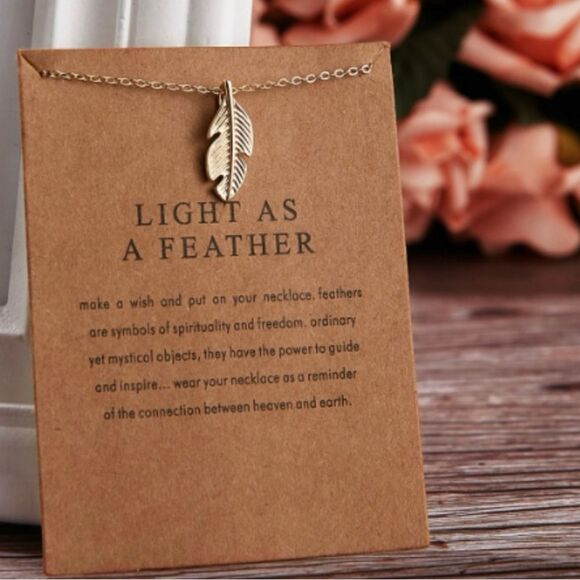 Light as a Feather Pendant Charm Necklace NWT - Picture 1 of 3